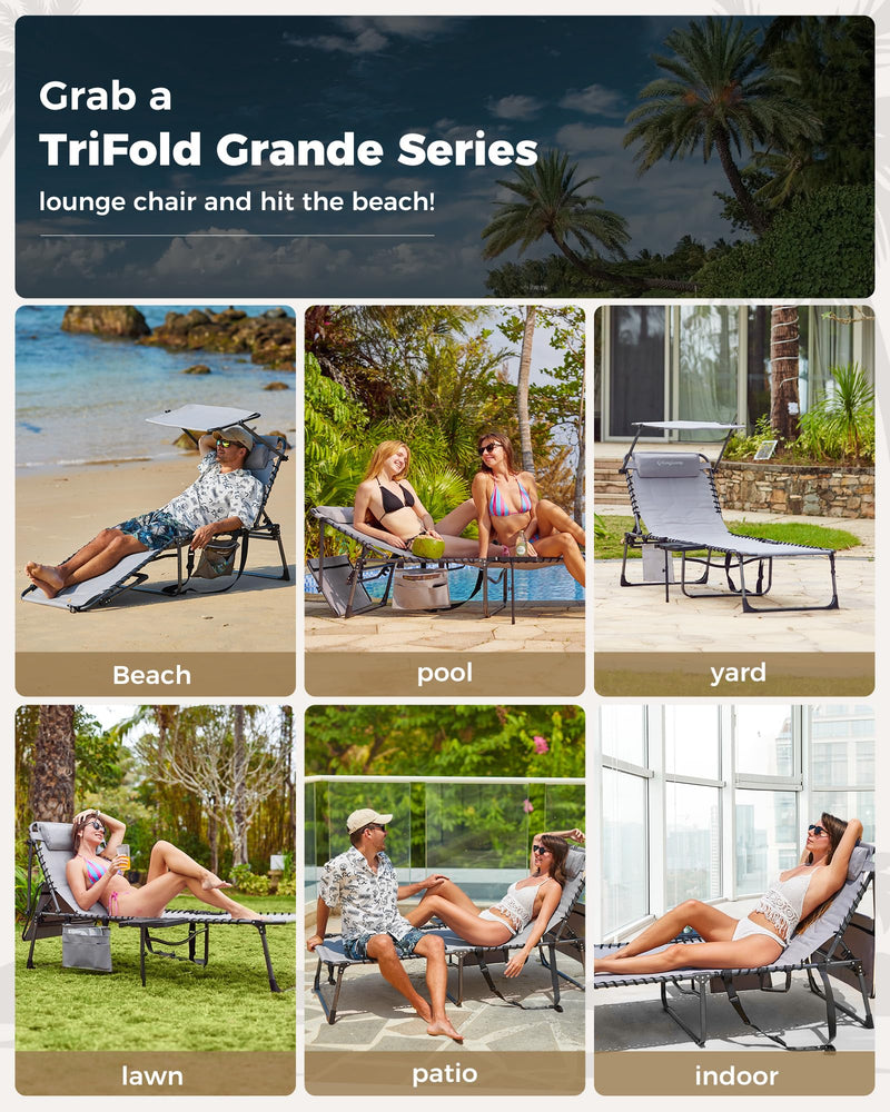 Load image into Gallery viewer, KingCamp MAGNOLIA B20 PLUS Folding Lounge Chair for Beach, Camping & Backyard