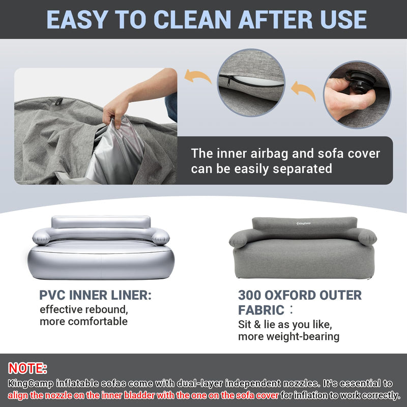 Load image into Gallery viewer, KingCamp Inflatable Loveseat With Foot Pump