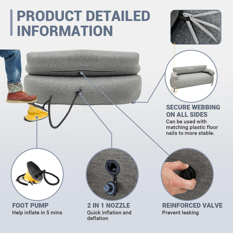 Load image into Gallery viewer, KingCamp Double Inflatable Sofa with Foot Pump