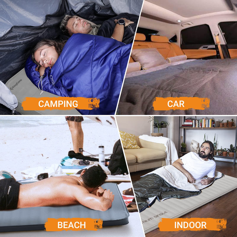 Load image into Gallery viewer, KingCamp PREMIUM Double Self-Inflating Sleeping Pad R Value 7.5 for car camping