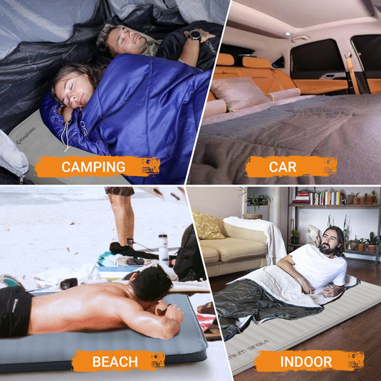 KingCamp PREMIUM Double Self-Inflating Sleeping Pad R Value 7.5 for car camping