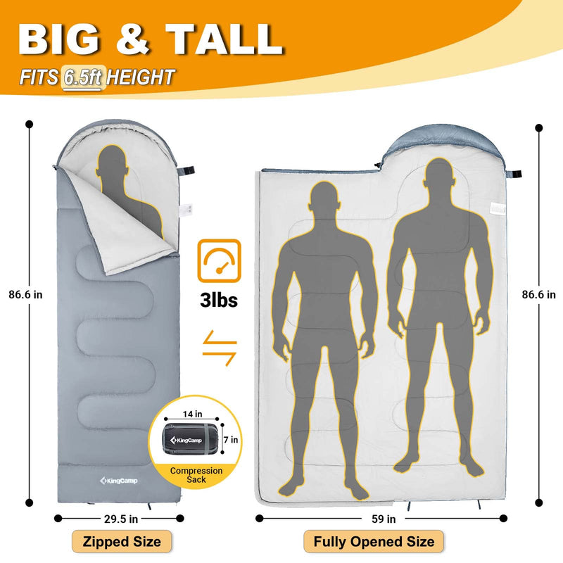 Load image into Gallery viewer, KingCamp Oasis 250 Sleeping Bag-Envelope With Hood