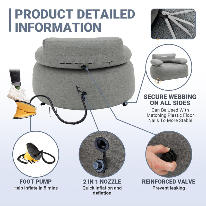 Cargue la imagen en el visor de la galería, KingCamp SMASHING 70 Single Inflatable Sofa Set