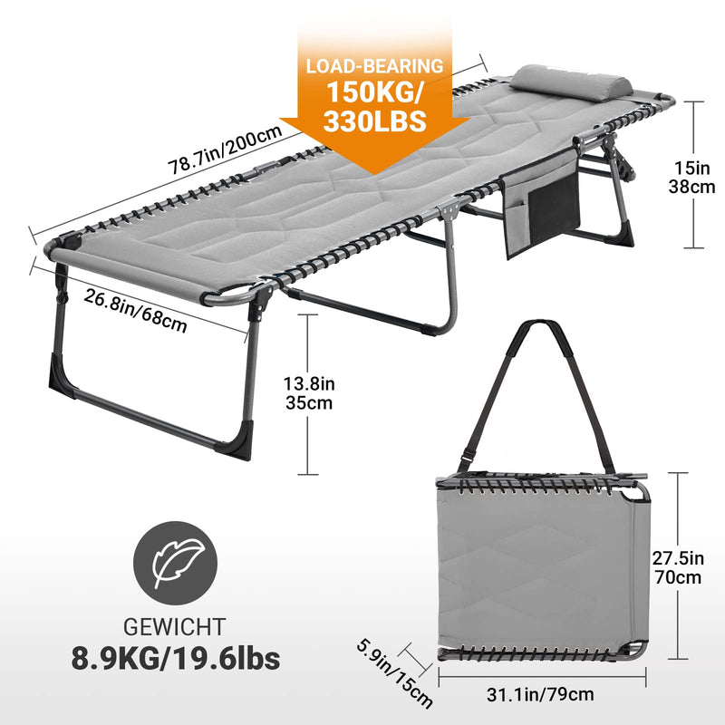 Load image into Gallery viewer, KingCamp Oversized Lounge Chair with Adjustable 5-Position