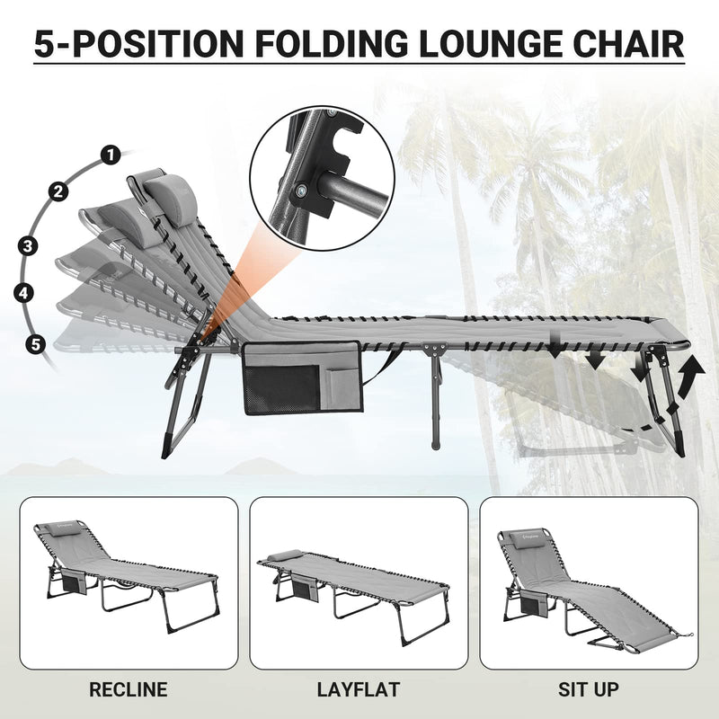 Load image into Gallery viewer, KingCamp Oversized Lounge Chair with Adjustable 5-Position