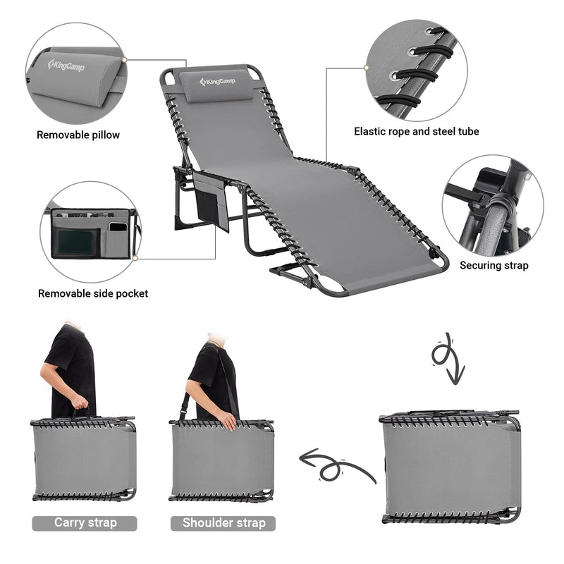 Load image into Gallery viewer, KingCamp 3-Folding Lounge Chair Set of 2