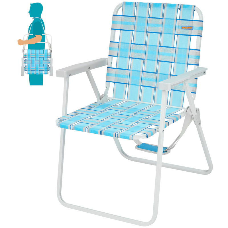 Cargue la imagen en el visor de la galería, WEJOY Lightweight Lawn Chair with Hard Armrest Waterproof