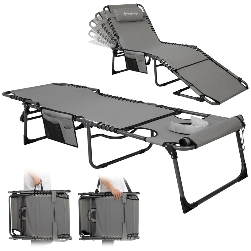 Load image into Gallery viewer, KingCamp MAGNOLIA B10 Backpack Chaise Lounge - 5-Position Adjustable Recliner with Pillow & Side Pocket