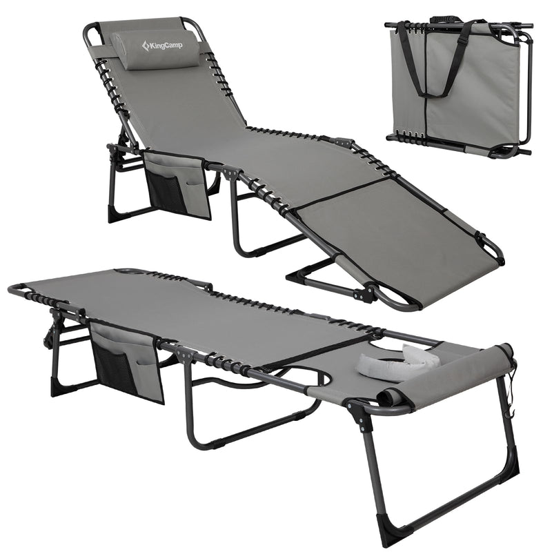 Load image into Gallery viewer, KingCamp MAGNOLIA B10 Backpack Chaise Lounge - 5-Position Adjustable Recliner with Pillow & Side Pocket