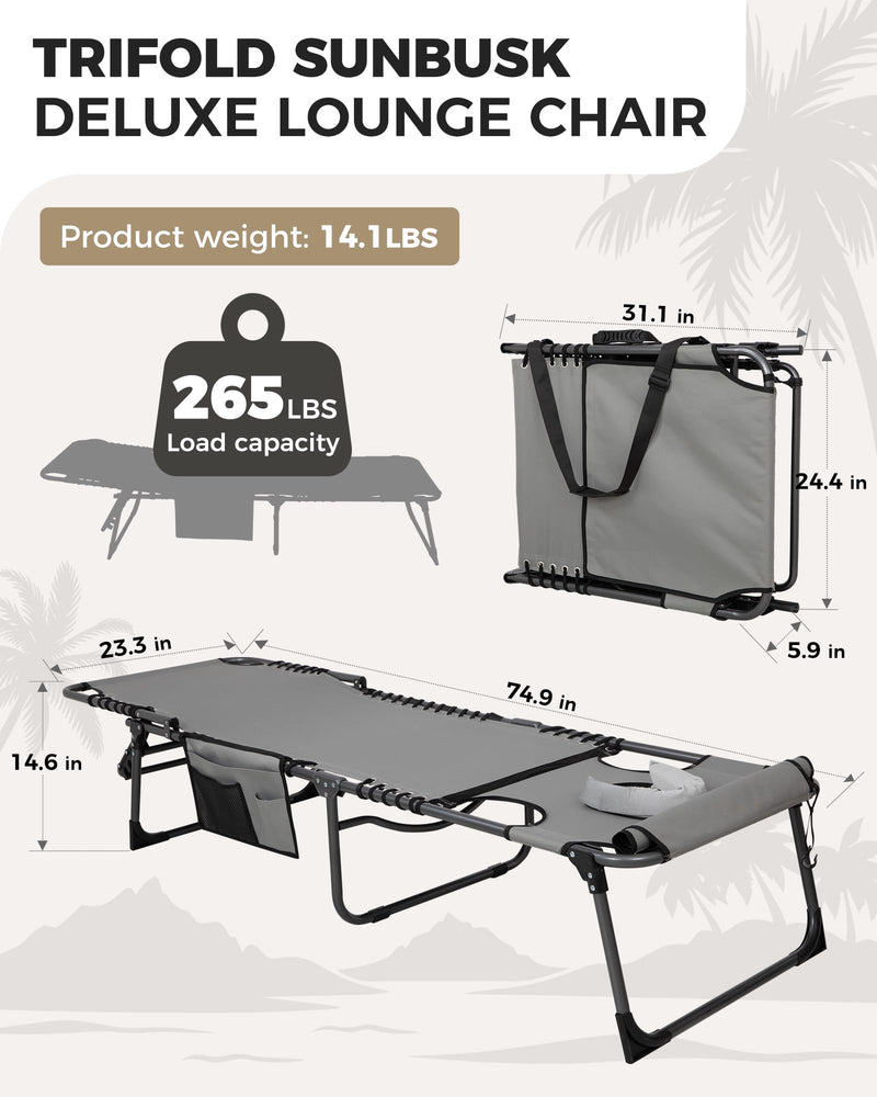 Load image into Gallery viewer, KingCamp MAGNOLIA B10 Backpack Chaise Lounge - 5-Position Adjustable Recliner with Pillow & Side Pocket