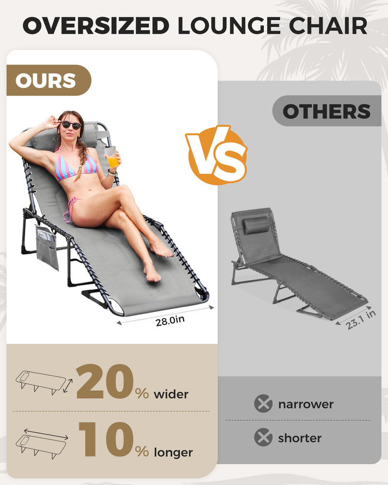 Load image into Gallery viewer, KingCamp MAGNOLIA B20 Folding Oversized Lounge Chair for Patio, Beach, Yard