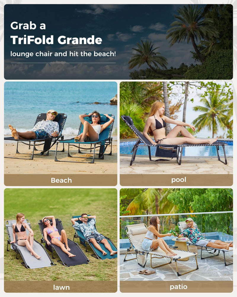 Load image into Gallery viewer, KingCamp MAGNOLIA B20 Folding Oversized Lounge Chair for Patio, Beach, Yard