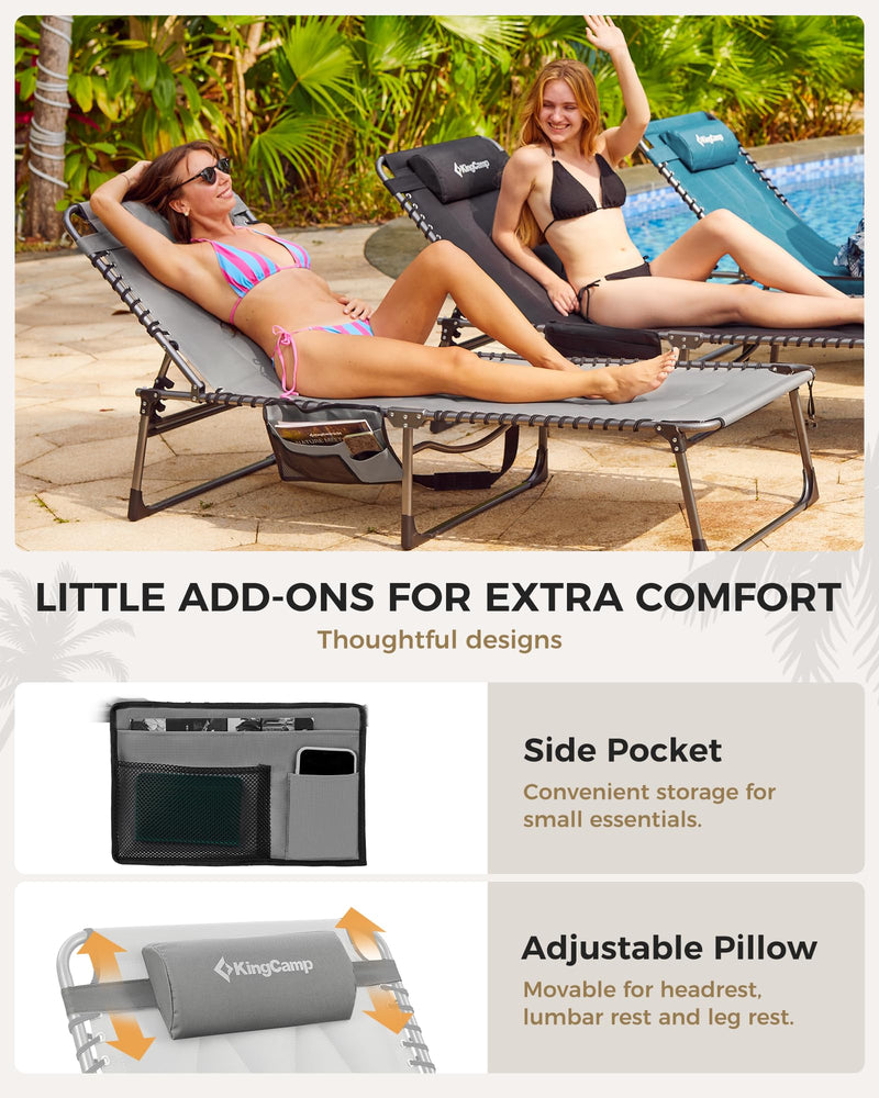 Load image into Gallery viewer, KingCamp MAGNOLIA B20 Folding Oversized Lounge Chair for Patio, Beach, Yard