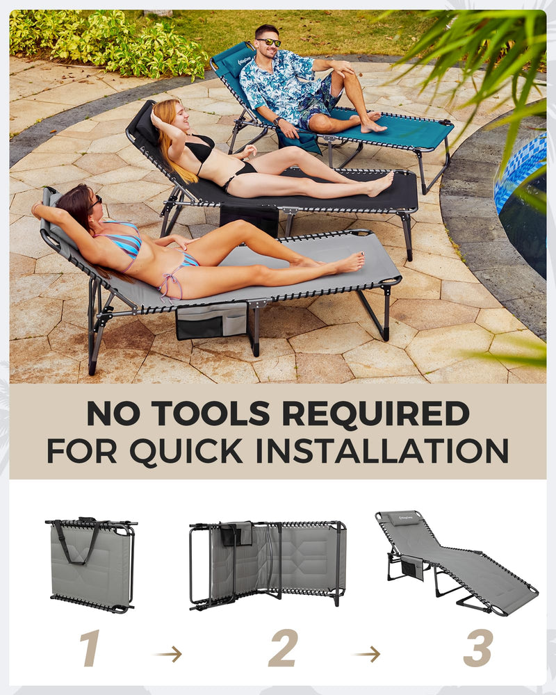 Load image into Gallery viewer, KingCamp MAGNOLIA B20 Folding Oversized Lounge Chair for Patio, Beach, Yard