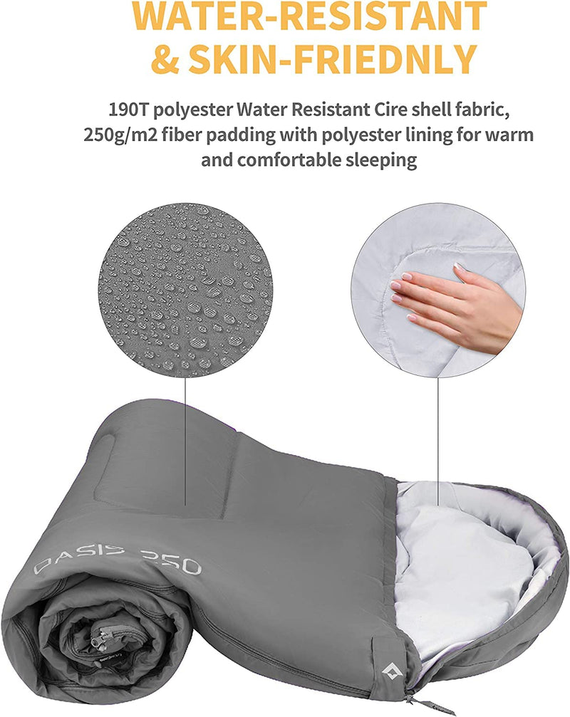 Cargue la imagen en el visor de la galería, Saco de dormir tipo sobre con capucha KingCamp Oasis 250+