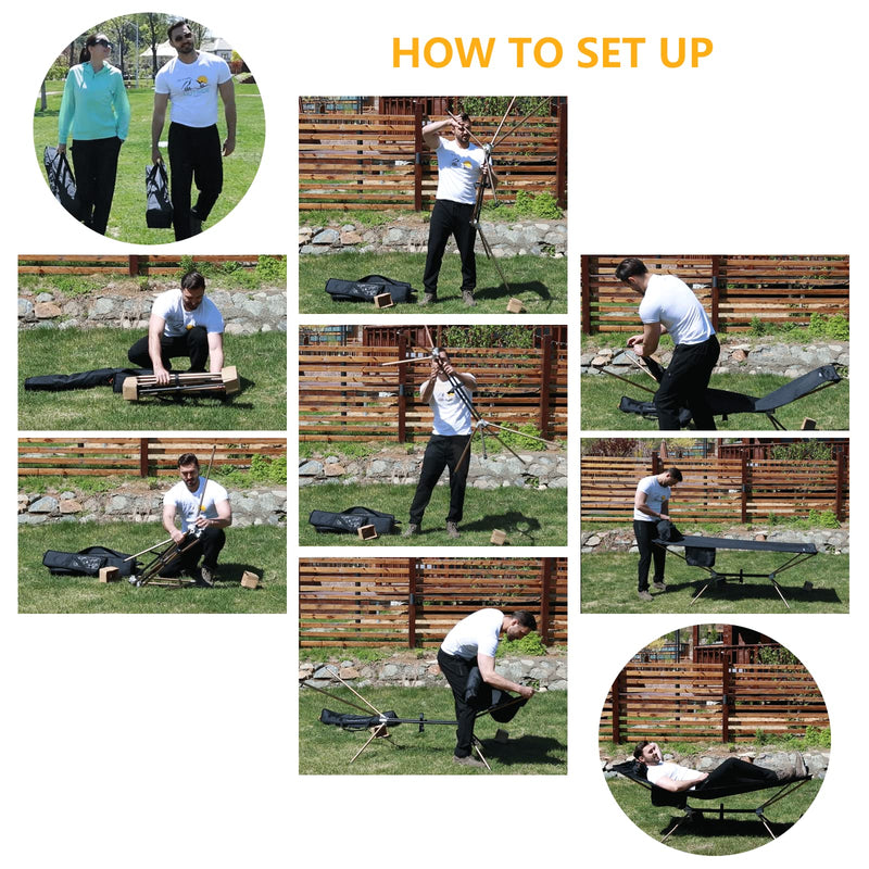 Load image into Gallery viewer, KingCamp Hammock With Stand Oversized Folding Camping Cots