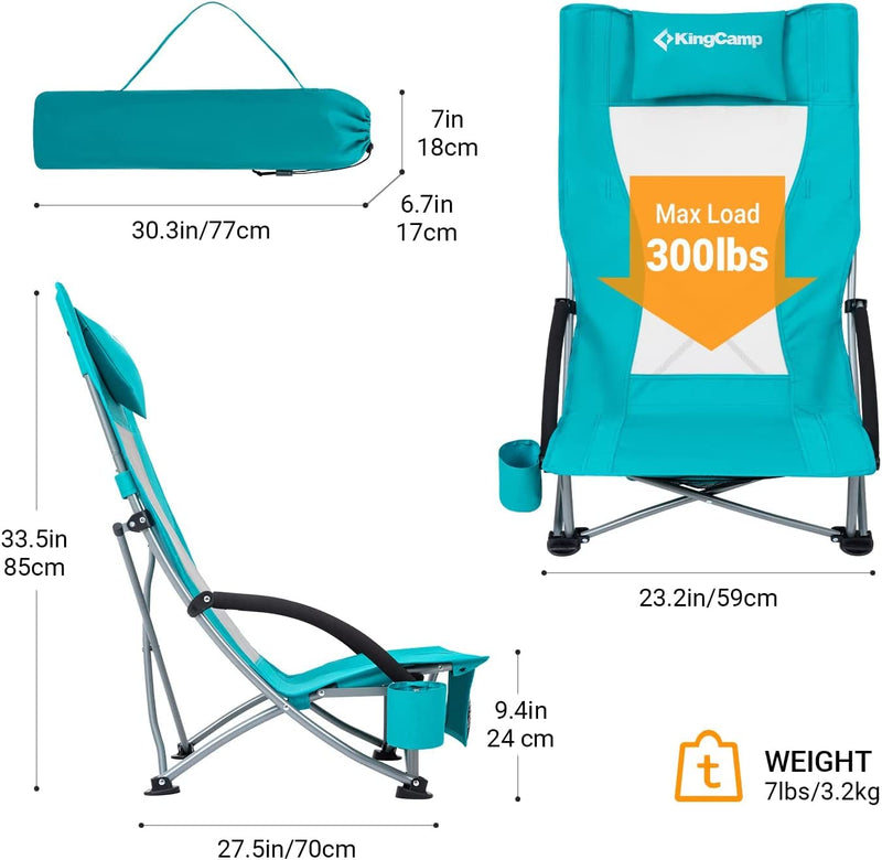 Load image into Gallery viewer, KingCamp Highback Beach Chair Set of 2