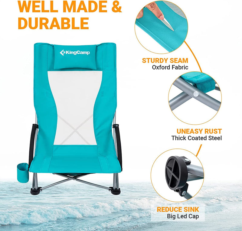 Load image into Gallery viewer, KingCamp Highback Beach Chair Set of 2
