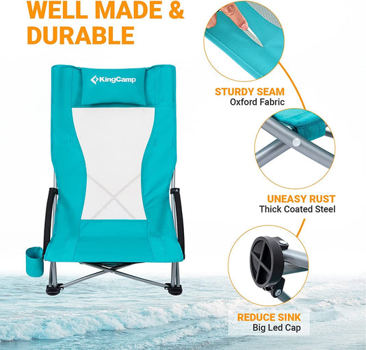 KingCamp Highback Beach Chair Set of 2