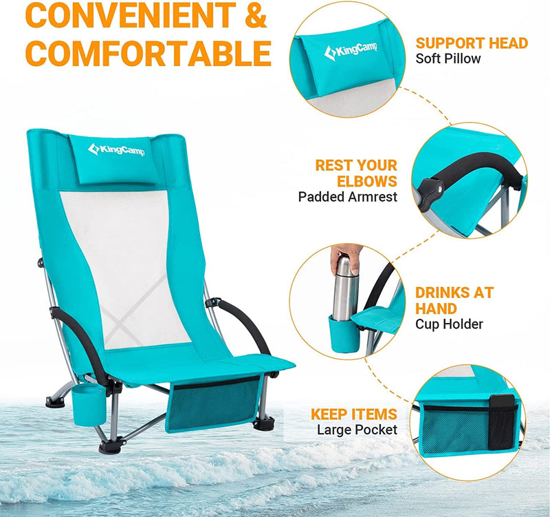 Load image into Gallery viewer, KingCamp Highback Beach Chair Set of 2