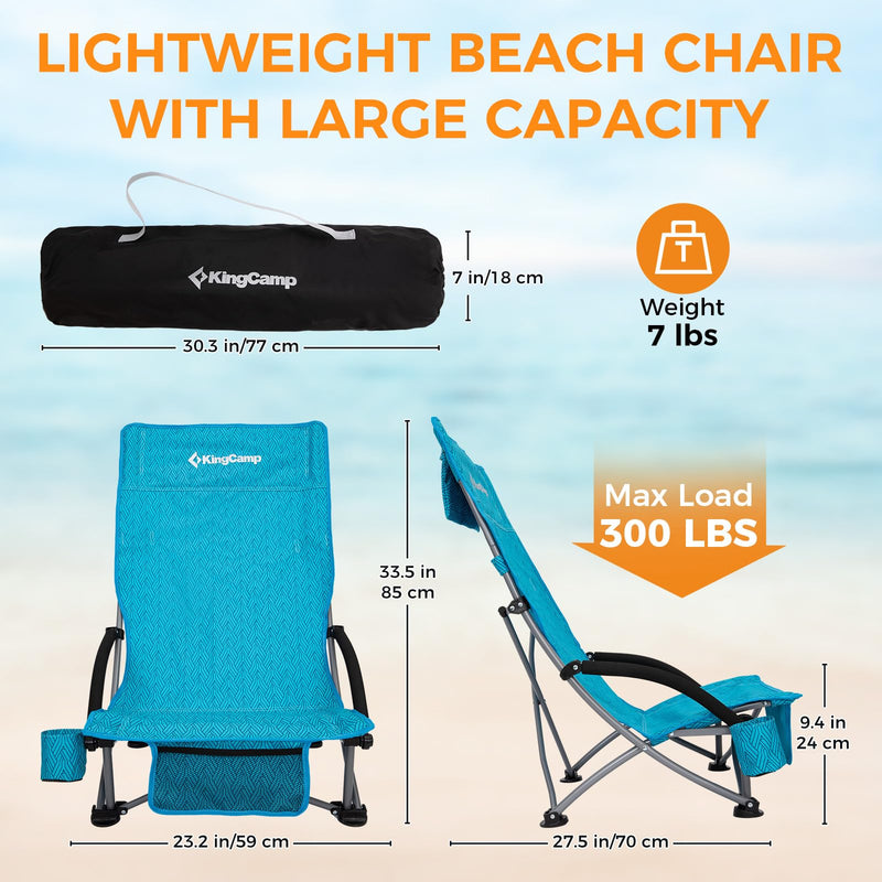 Cargue la imagen en el visor de la galería, KingCamp High Mesh Back Low Sling Beach Chairs