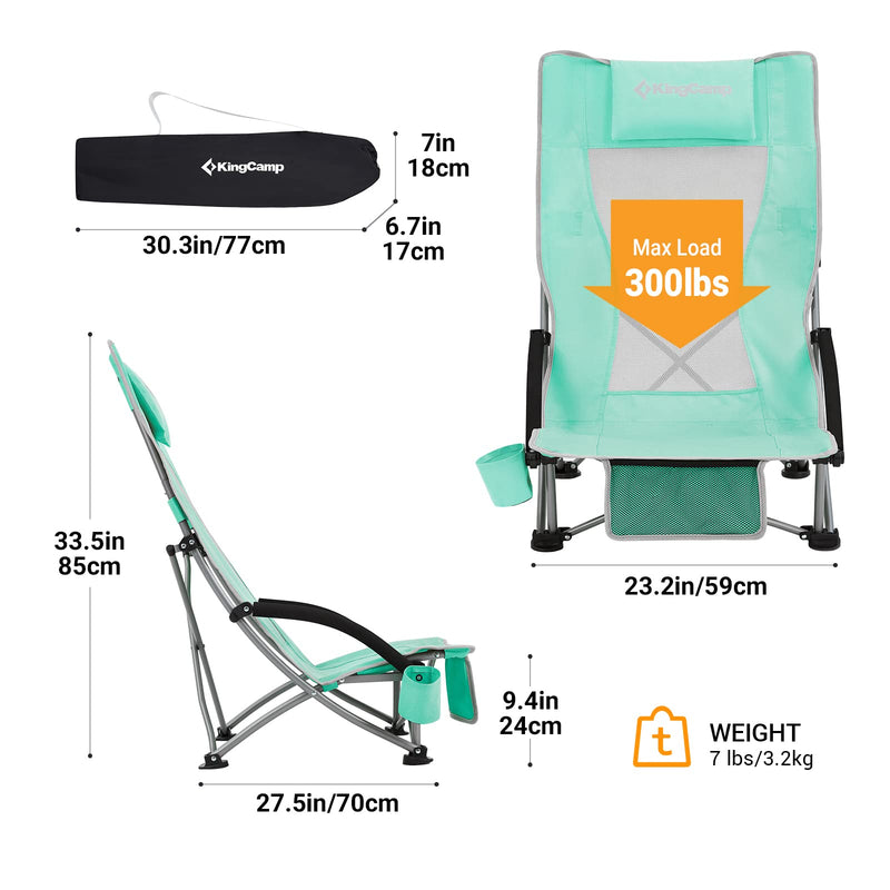 Cargue la imagen en el visor de la galería, KingCamp High Mesh Back Low Sling Beach Chairs