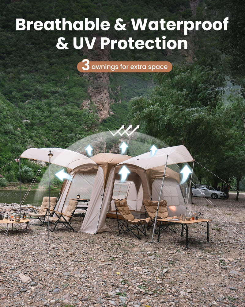 Load image into Gallery viewer, KingCamp MOUNTAIN IN T2 Instant Cabin Tent with Extended Porch