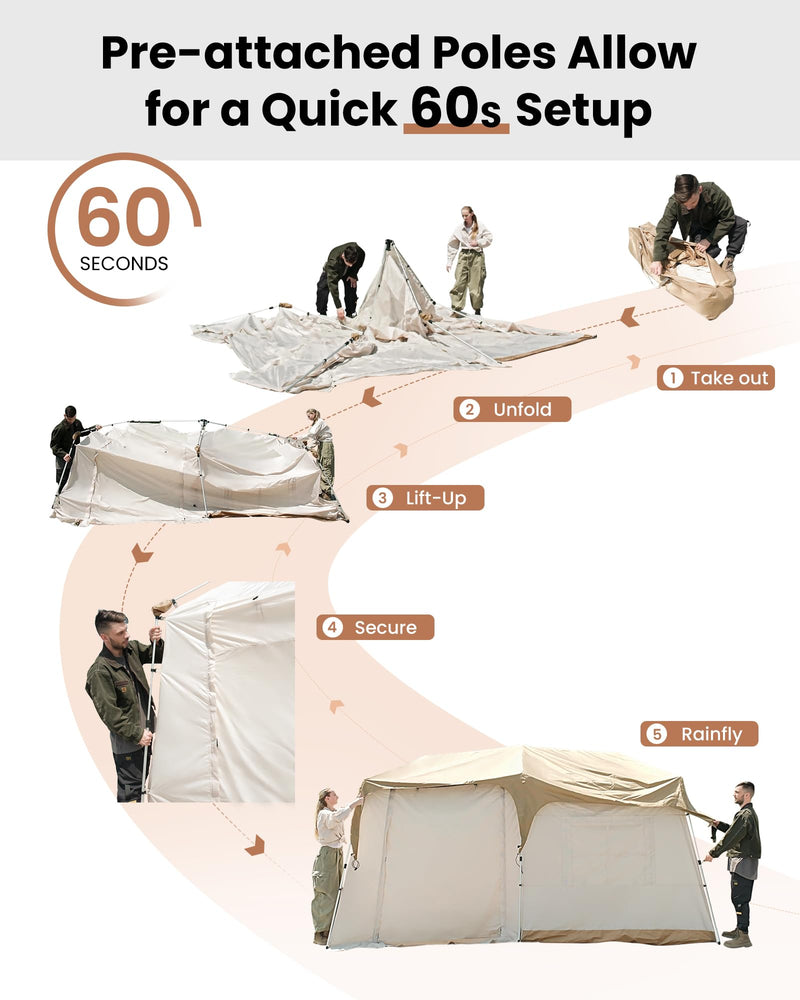 Load image into Gallery viewer, KingCamp MOUNTAIN IN T2 Instant Cabin Tent with Extended Porch