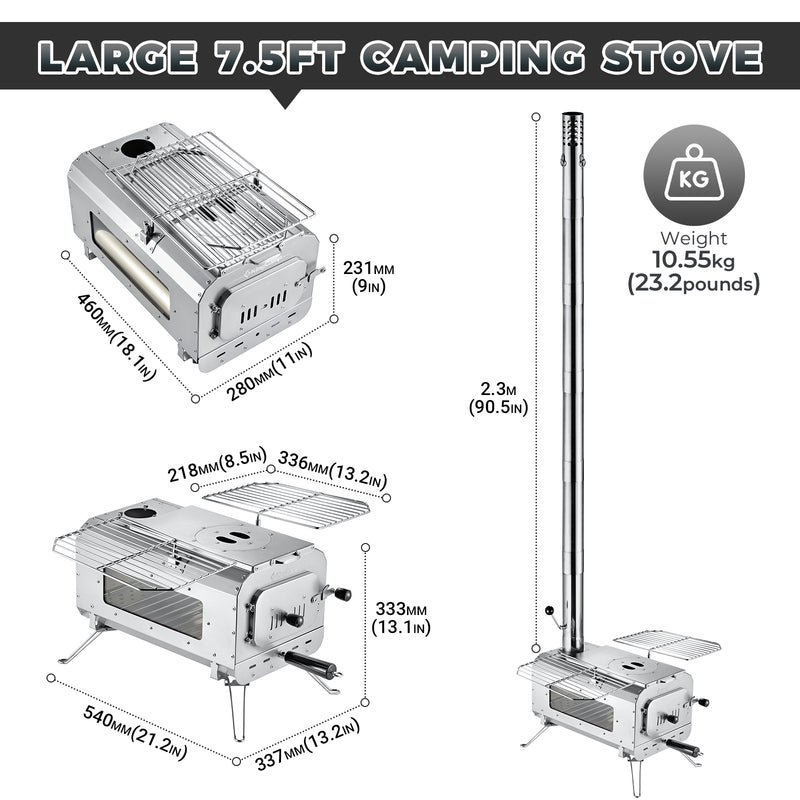 Load image into Gallery viewer, KingCamp Surefire Stove Stainless Steel Frame Hot Tent Stove