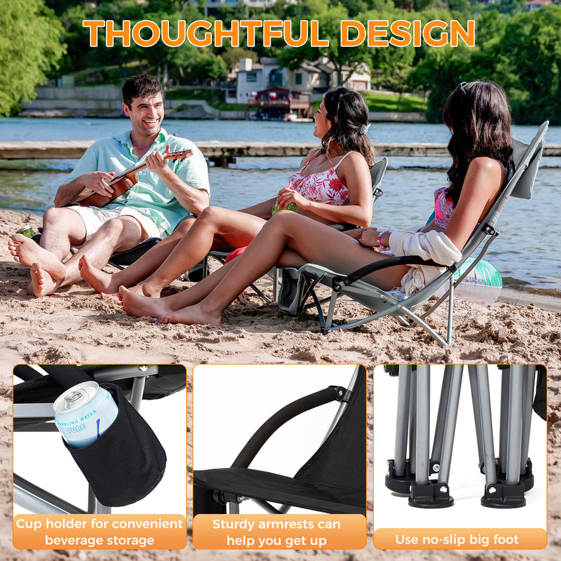 Load image into Gallery viewer, KingCamp Low Back Beach Lightweight Folding Beach Chair