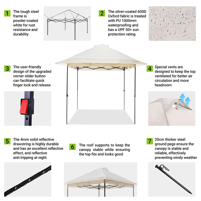 Load image into Gallery viewer, FUNDANGO 10x10ft Pop Up Outdoor Canopy Tent Sun Shelter Tent