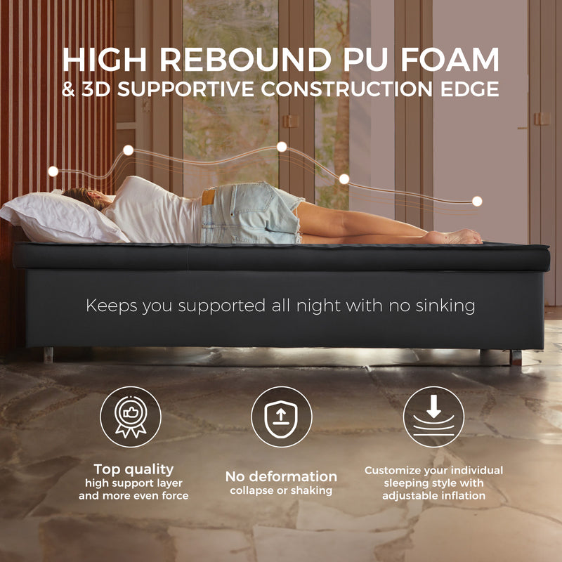 Load image into Gallery viewer, KingCamp PREMIUM Double 7.5 cm Thick Self-Inflating Camping Mattress Black R Value 7.5