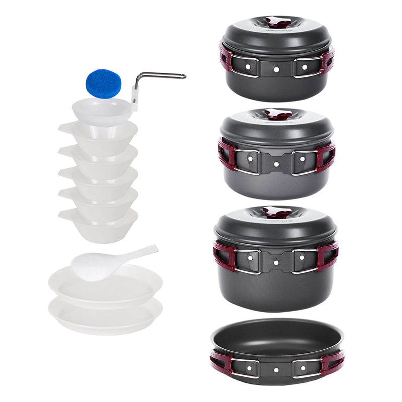 Cargue la imagen en el visor de la galería, KingCamp Climber III Hard-anodized Aluminum Cookware Set