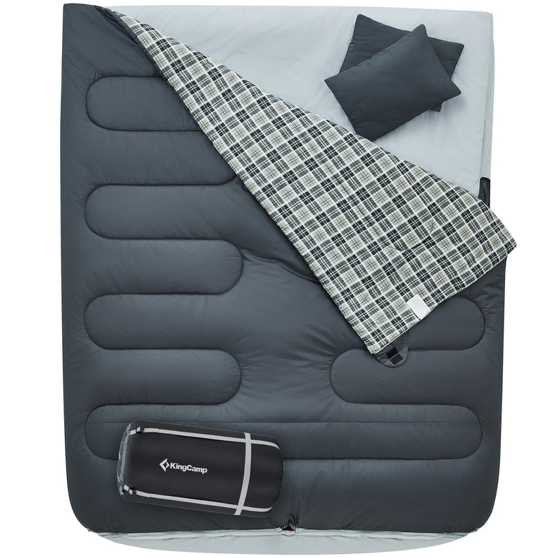Load image into Gallery viewer, KingCamp AIRBED 3-in-1 Double Sleeping Bag with Pillows