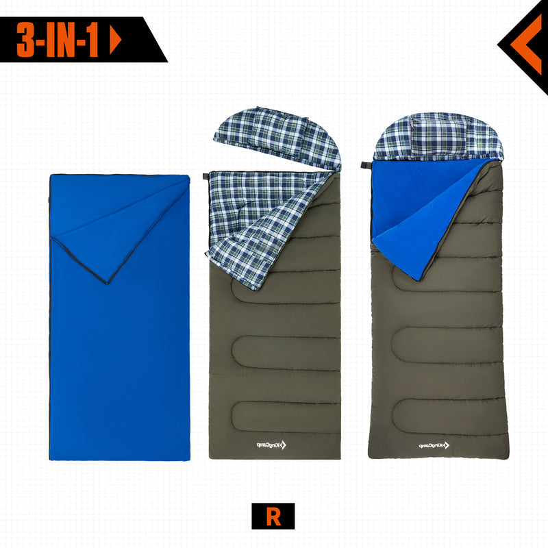 Load image into Gallery viewer, KingCamp FOREST 400 Hooded Rectangular Sleeping Bag