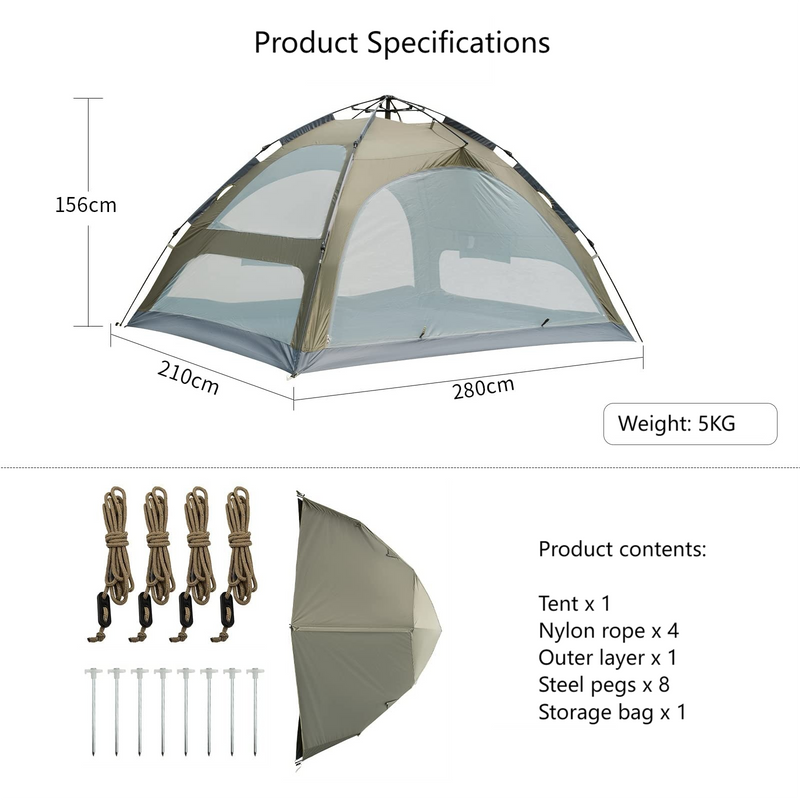Load image into Gallery viewer, KingCamp Quick-Open Camping Tent