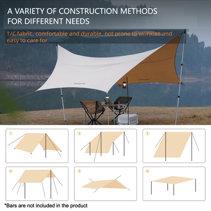 Load image into Gallery viewer, KingCamp Hexagonal T/C Camping Tarp