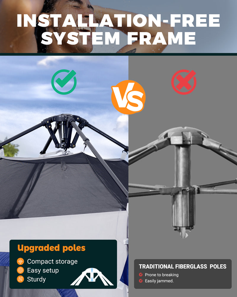 Load image into Gallery viewer, KingCamp MARASUSA Q Single Privacy Shelter | Pop-Up Camping Shower Tent with UPF50+ Sun Protection, XL 5.5x5.5ft Interior for Portable Toilet, Changing Room & Outdoor Shower