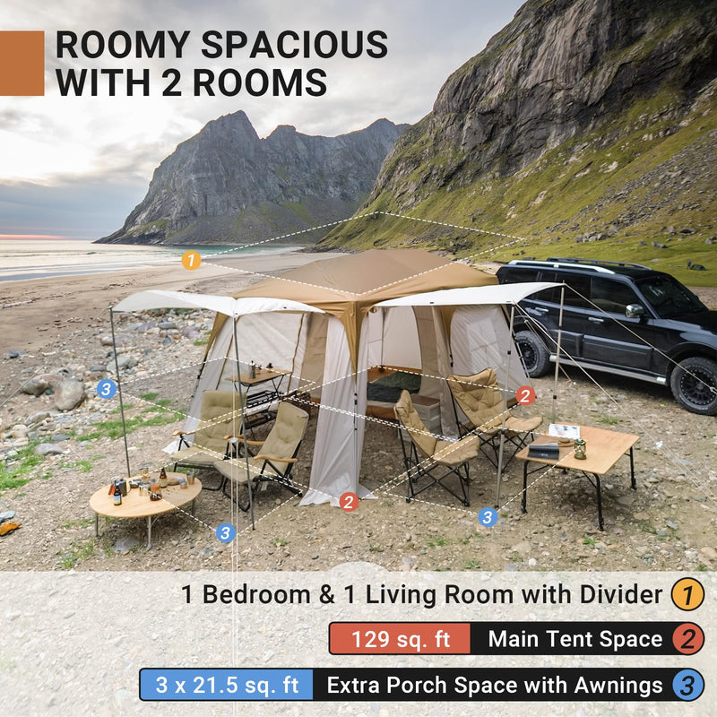 Load image into Gallery viewer, KingCamp MOUNTAIN IN T2 Instant Cabin Tent