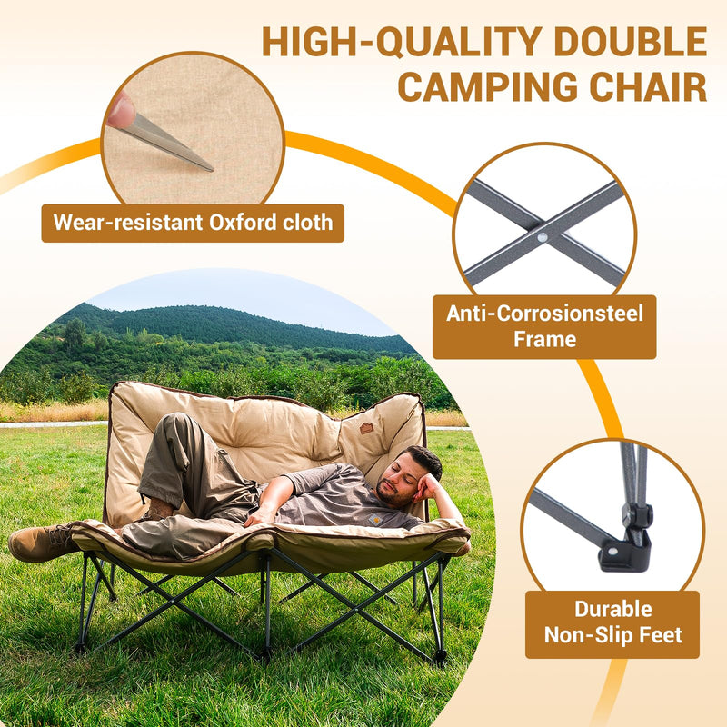 Load image into Gallery viewer, KingCamp LEMON C20 Loveseat Couch Khaki