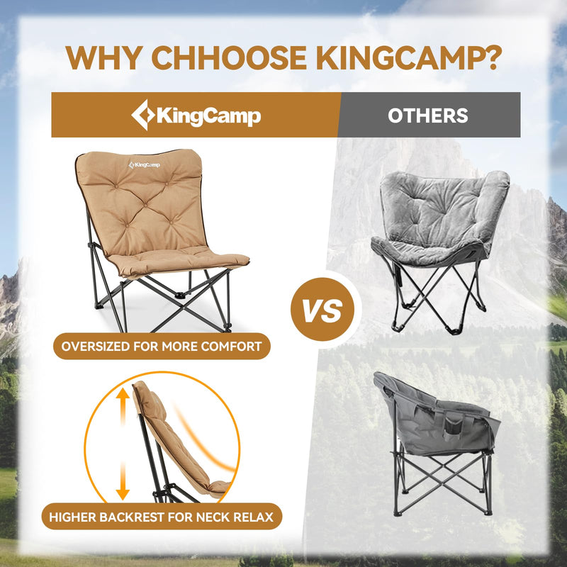 Load image into Gallery viewer, KingCamp Oversized Butterfly Camping Chair High-Back Padded Folding Chair