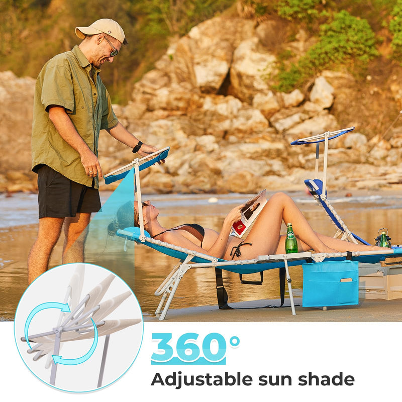 Load image into Gallery viewer, WEJOY Cool Lounge Chair Plus Folding Chaise Lounge Chair with Adjustable Back