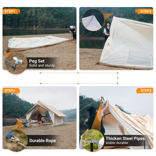 KingCamp Mountain In C2 Canvas Cabin Tent