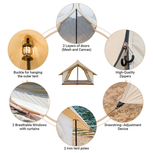 KingCamp Mountain In C2 Canvas Cabin Tent