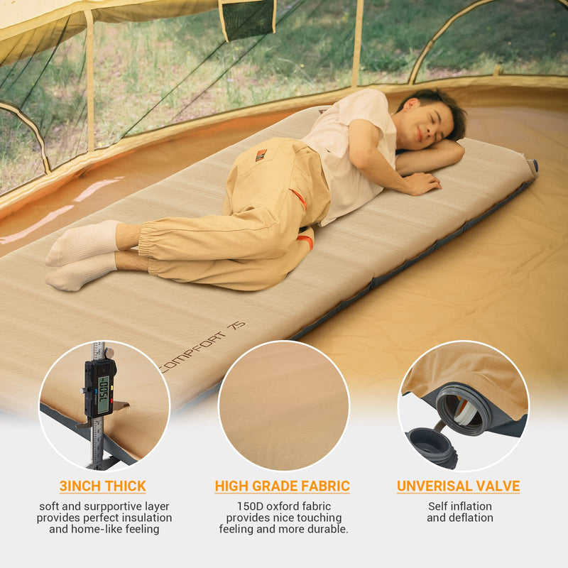 Load image into Gallery viewer, KingCamp DELUXE WIDE Self-inflatable Pad
