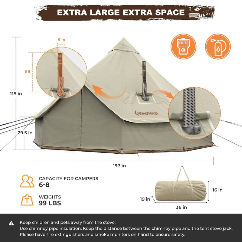 Cargue la imagen en el visor de la galería, KingCamp KHAN 500 4 Season Camping Tent 04
