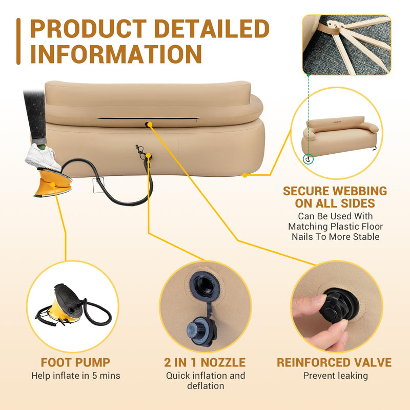 Load image into Gallery viewer, KingCamp Double Inflatable Sofa with Foot Pump