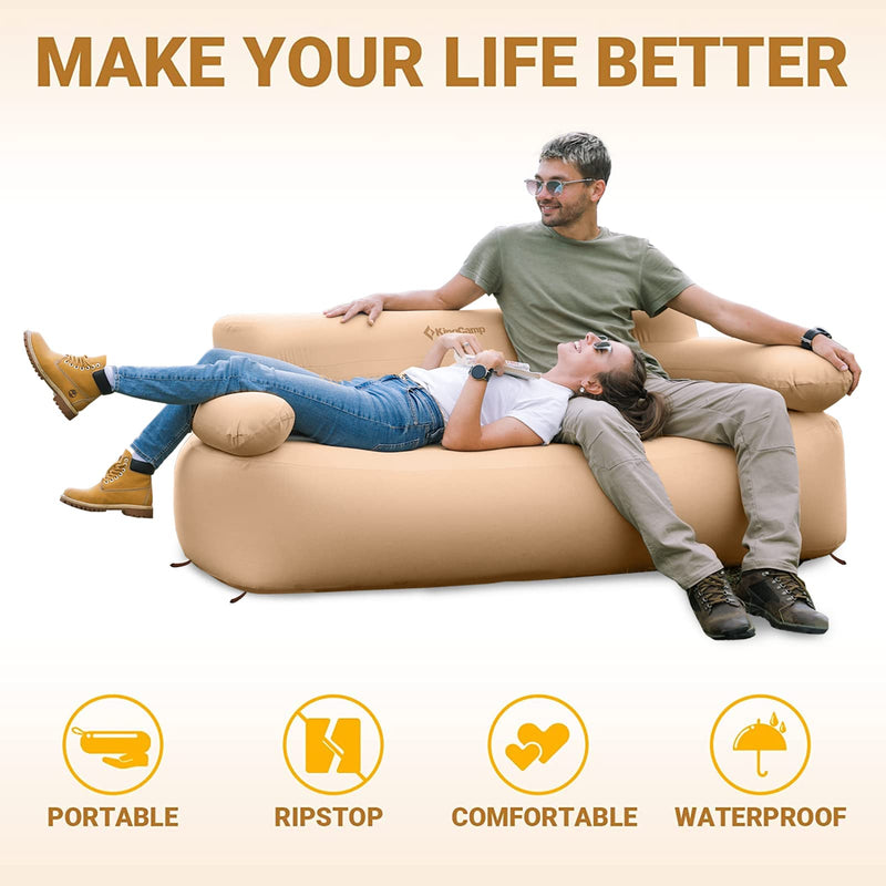 Load image into Gallery viewer, KingCamp Double Inflatable Sofa with Foot Pump
