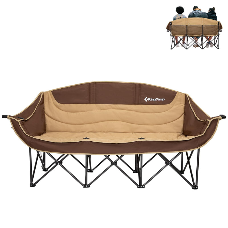 Load image into Gallery viewer, KingCamp CANNA C30 Trio Outdoor Loveseat Chair Khaki