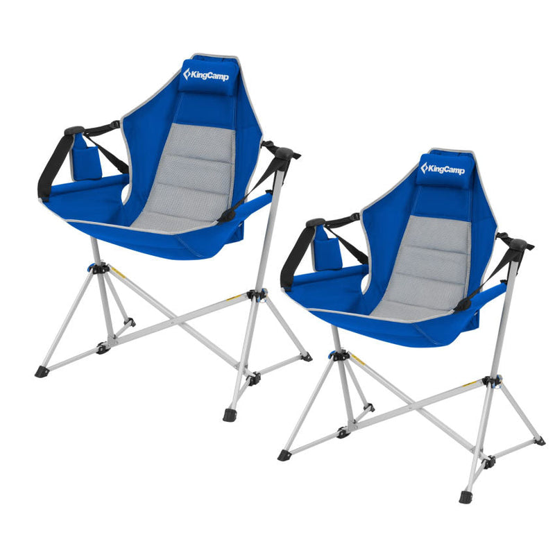 Load image into Gallery viewer, KingCamp Portable Swing Recliner Chair with Pillow Blue